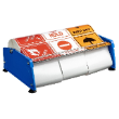 Adhesive Label Dispenser Blue, 300mm Width Holds Three Label Rolls